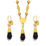 Anniyo Hawaiian Jewelry sets Pendant Necklaces Flower Earrings Colored Crystal Bead Ball Chains Guam Micronesia Chuuk #258006