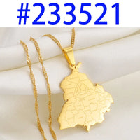 Anniyo 3.2cm India Punjab State Map Pendant Necklace Jewelry #233521