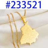 Anniyo 3.2cm India Punjab State Map Pendant Necklace Jewelry #233521