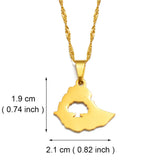 Anniyo 2.1CM Ethiopian Oromia Map Pendant Chains for Women Girls Oromo Jewelry @038821