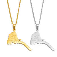 Anniyo Eritrea Map With City Name Pendant Necklaces Women Girls Silver Color/Gold Color Jewelry African Map of Eritrean @253821