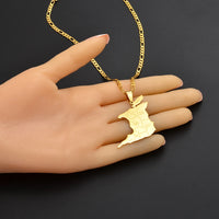 Anniyo (3.5cm Big) Trinidad & Tobago Map City Name Pendant Necklace For Women Men Gold Color Trendy Ethnic Jewelry @119421