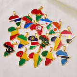 Anniyo 3CM Hip-hop Africa Map Pendant Necklace Jewelry Eritrea,Gambia,Guinea,Congo,Tunisia,Benin,Libay,Namibia,Chad,Botswana