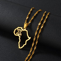 Anniyo Outline Africa Map Berbers Pendant Necklaces African Berber Jewelry for Women Men @250621