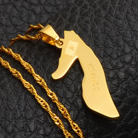 Anniyo 2.9CM Somalia Map Necklaces for Women Girl Gold Color Jewelry Soomaaliya Charms Pendant Somali Country Maps #020921