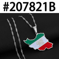 Anniyo Iran Map Pendant Necklace Iranian Jewelry #207821
