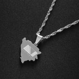 Anniyo 1.8CM Bosnia and Herzegovina Map Pendant Necklaces Women Girls Charm Bosna Hercegovina Maps Jewelry #145621