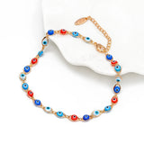 Lucky Eye Turkish Evil Eye Ankle Bracelet Gold Color Copper Foot Leg Chain Anklet Fashion Jewelry Gifts for Women Men EY6734