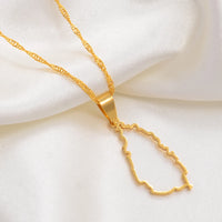 Anniyo Saint Lucia Map Profile Pendant Necklace Women Girl Gold Color Jewelry St. Lucia Cities Pendant Chains Jewellery #121421