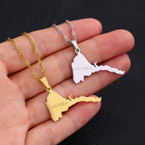 Fashion Eritrea Map Pendant Stainless Steel Necklaces Women Men Gold Color Birthday Party Jewelry African Necklace Ethiopia