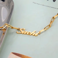 Sipuris Customized Name Bracelet Personalized Stainless Steel Rectangular Chain Letter Bracelet Unique Jewelry Family Gifts New