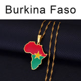 Anniyo 3CM Hip-hop Africa Map Pendant Necklace Jewelry Eritrea,Gambia,Guinea,Congo,Tunisia,Benin,Libay,Namibia,Chad,Botswana