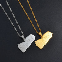 Anniyo Yemen Map With City Name Pendant Necklaces Jewelry Maps of Yemeni  @257621