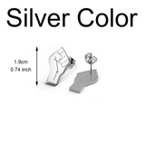 Anniyo Black Lives Matter Fist Symbol Stud Earrings Silver Color/Gold Color/Rose Stainless Steel BLM African Jewelry #201021