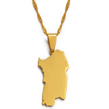 Anniyo Italy Sardinia Pendant and Necklace Silver Color/Gold Color Trendy Italian Sardegna/Sardaigne Jewelry #015021