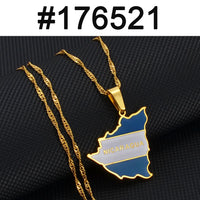 Anniyoc Nicaragua Map Flag Pendant Necklaces for Women Gold Color Charm Nicaraguans Maps Jewelry Patriotic s #176521