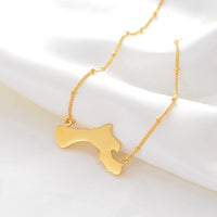Anniyo Bonaire Map Pendant Bead Necklaces Antilles Women Girls Gold Color/Silver Color Stainless Steel Antilles Jewelry #151921