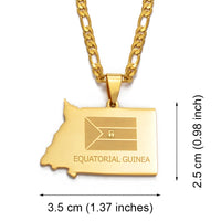 Anniyo EQUATORIAL GUINEA Map Necklace Gold Color Jewelry Guinea Ecuatorial Pendant Necklaces Jewellery Maps #003321