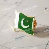 Pakistan National Flag Lapel Pins Crystal Epoxy Metal Enamel Badge Paint Brooch Souvenir Suit  Personality  Commemorative Gifts