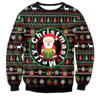 3D Christmas Deer Snowman Christmas gift Santa Claus Patterned Ugly Sweater Jerseys and Sweaters blouses For Men Women Pullover