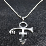 RIP Memorial Symbol Love Logo Steampunk Stainless Steel Necklace Women The Minimalism Artist Love Symbol Prince Necklace Jewelry