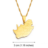 Anniyo South Africa Map and Cities Name Pendant Necklaces Jewelry African Festival Ornament #203921
