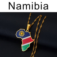 Anniyo 3CM Hip-hop Africa Map Pendant Necklace Jewelry Eritrea,Gambia,Guinea,Congo,Tunisia,Benin,Libay,Namibia,Chad,Botswana