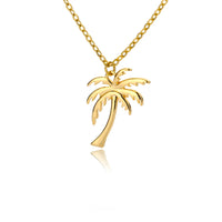 Coconut Palm Tree Necklace For Women Dainty Stainless Steel Palm Necklace Bohomian Jewelry Summer Ocean Beach Accessories