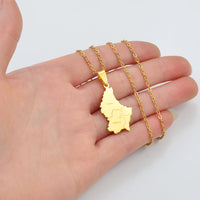 Anniyo Luxembourg Map City Name Pendant Necklaces Letzebuerg of Maps Jewelry  #270221