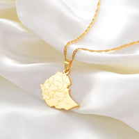 Anniyo Ethiopia Map Cities Pendant Necklaces for Women Men Gold Color Ethiopian Maps Jewelry #155821