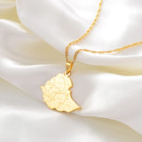 Anniyo Ethiopia Map Cities Pendant Necklaces for Women Men Gold Color Ethiopian Maps Jewelry #155821
