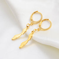 Anniyo 2CM Curacao Map Stud Earrings for Women Girls Gold Color and Stainless Steel Base Jewelry Maps @262621