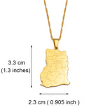 Anniyo Ghana Map With Province Name Pendant Necklaces Jewelry Ghanaian Country Maps @256321