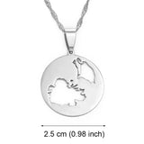 Anniyo Antigua and Barbuda Pendant & Necklaces for Women Girls Silver Color/Gold Color Jewelry #145221