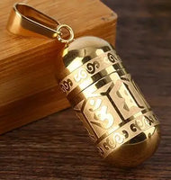 Stainless Steel Om Mani Padme Hum Prayer Wheel Mantra Buddhism Rotatable Necklace Cremation Jewelry Capsule Ash Urn Holder