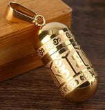 Stainless Steel Om Mani Padme Hum Prayer Wheel Mantra Buddhism Rotatable Necklace Cremation Jewelry Capsule Ash Urn Holder
