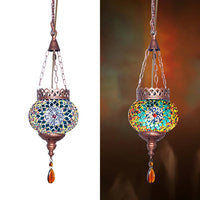 Artpad Mediterranean Style Turkish Moroccan Pendant Light Decoration Handmade Glass Shade Restaurant E27 Mosaic Hanging Lamp
