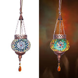 Artpad Mediterranean Style Turkish Moroccan Pendant Light Decoration Handmade Glass Shade Restaurant E27 Mosaic Hanging Lamp
