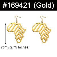 Anniyo 7cm African Map Earrings Big Exaggerate Larger Earring Stud Africa Ornaments Traditional Ethnic Hyperbole Jewelry #169421