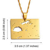 Anniyo Fiji Map Pendant Necklace Gold Color Jewelry Maps of Viti  #018621