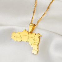 Anniyo Gold Color and Silver for Ethiopia Tigray Region Pendant Necklaces African Jewelry #237721