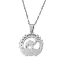 Anniyo Eritrea Map Flag Pendant Necklaces Chain Women Girls,Map of Eritrea Gold Color Jewelry African Necklace Ethiopia #109921