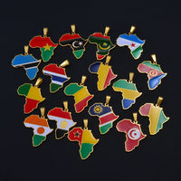 Anniyo 3CM Hip-hop Africa Map Pendant Necklace Jewelry Eritrea,Gambia,Guinea,Congo,Tunisia,Benin,Libay,Namibia,Chad,Botswana