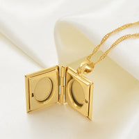 Anniyo DIY Keeping Photo Pendant Necklace Women Iran Jewelry,Gold Color Islam Arab Holy Bible Cross Allah Box #071502