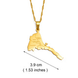 Anniyo Eritrea Map With City Name Pendant Necklaces Women Girls Silver Color/Gold Color Jewelry African Map of Eritrean @253821