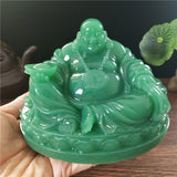 Chinese Feng Shui Laughing Buddha Statue Man-made Jade Stone Ornaments Big Maitreya Buddha Sculpture Figurines Home Decoration