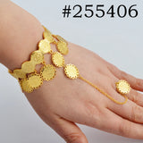 Anniyo Arab Coin Bracelets Gold Color Banglet Africa The Middle East Popular Jewelry Dubai Cuff Bracelet for Women Girls #254806