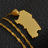 Anniyo Italy Sardinia Pendant and Necklace Silver Color/Gold Color Trendy Italian Sardegna/Sardaigne Jewelry #015021