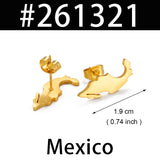 Anniyo Puerto Rico Mexico Dominican Guatemala Map Stud Earrings Jewelry Stainless Steel Ethnic Ornament  #261021