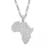 Anniyo Africa Map Pendant Necklaces Women Men Silver Color/Gold Color African Ethnic Jewelry  #077621B